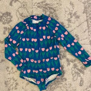 Hanna Anderson | size 4 floral rash guard style swim